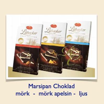 Lübeck Carstens marsipan chokladkaka 140g - 10st